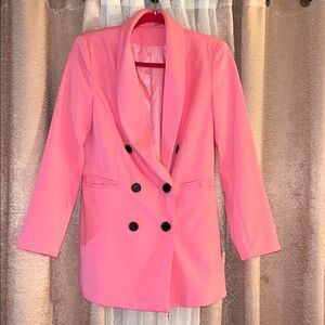 Pink Size S Double-Breasted Women's Blazer